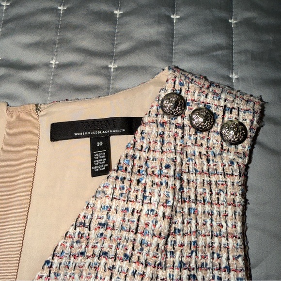 White House Black Market Pink Tweed Midi Sheath Dress - Picture 3 of 3